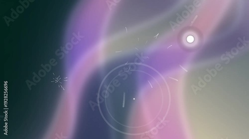 Futuristic abstract illustration depicting cosmic waves and energy spheres in a surreal environment from a dynamic viewpoint