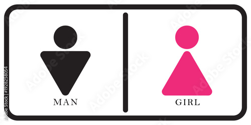 Set of restroom, toilet icon collection. Male and female restroom. Vector Illustration.