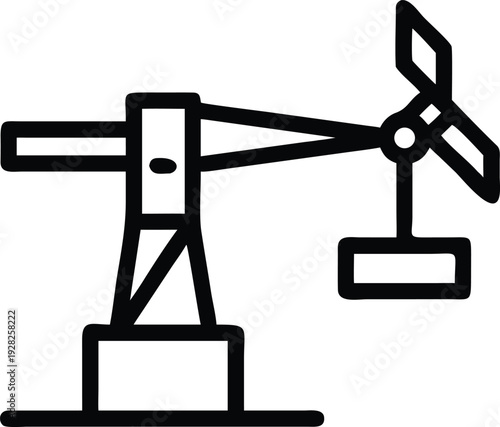 Outdoor Weather Vane Line Icon Symbolizing Wind Direction and Atmospheric Conditions Monitoring