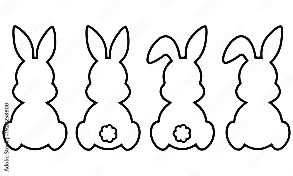 Fototapeta premium Bunny Silhouette Easter Pattern T-Shirt