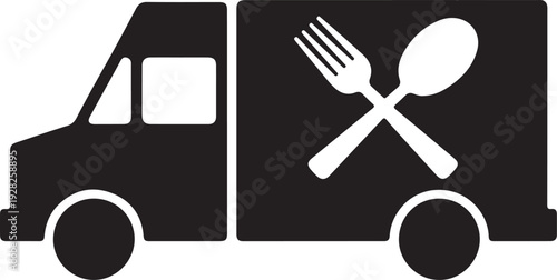 Food truck icon on white background