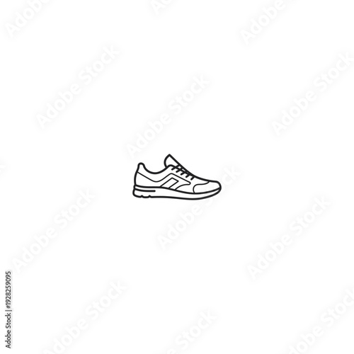 Running Shoes Icon Outline  Vector on White Background, Sports Footwear Symbol, Sneaker Icon for Fitness App UI, Web Design, Gym Branding, Athletic Training, Marathon and Active Lifestyl