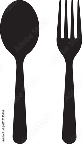 Fork and spoon restaurant icon isolated on white background. vector Illustration