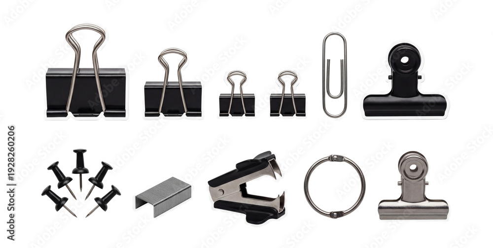 custom made wallpaper toronto digitalFlat-lay monochrome office clips and fasteners .