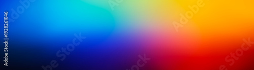 Colorful gradient banner with smooth blue, yellow, red blend. Modern abstract design for creative and digital projects