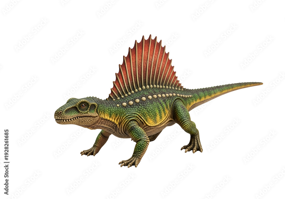 Fototapeta premium Realistic Dinosaur Model with Spiked Back and Tail