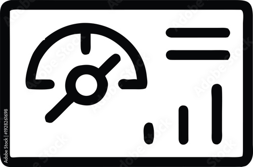Performance Measurement Dashboard with Speedometer Gauge and Data Bar Chart