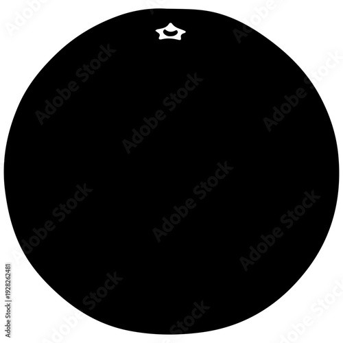 Orange Silhouette Icon Vector, Fresh Citrus Fruit Slice, Simple Minimalist Food Symbol