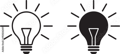 Brain in light bulb icon set Light Bulb Idea Icon  Setsolution , knowledge, lamp - stock vector.