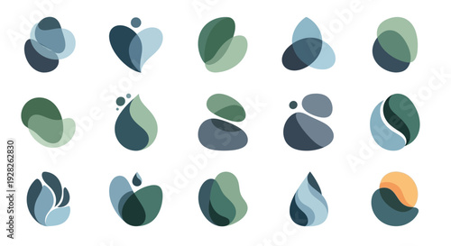 Abstract Nature Logos Set. Eco Friendly Design