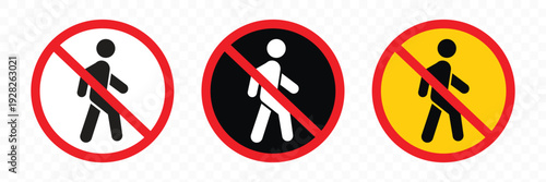 No pedestrian access sign icon vector. restricted entry symbol. vector illustration.