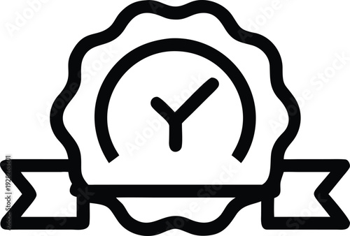 Quality assurance certified badge with a checkmark and ribbon design symbolizing excellence