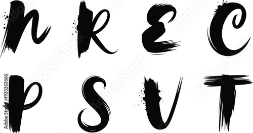 Elegant brush script alphabet letters for creative design projects