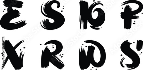 Bold brush script letters spelling ESPX RDS in black