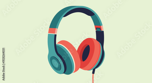 Colorful Headphones on White Background.