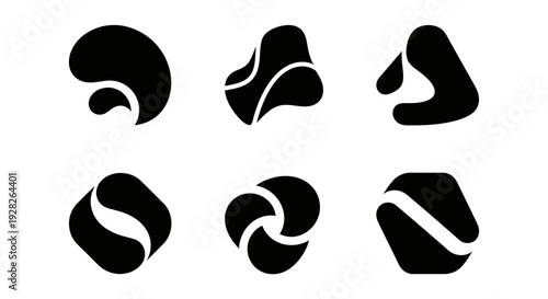 Abstract organic shapes set. Modern graphic elements.
