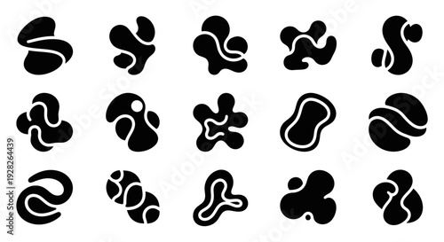 Abstract organic shapes set. Trendy blobs collection.