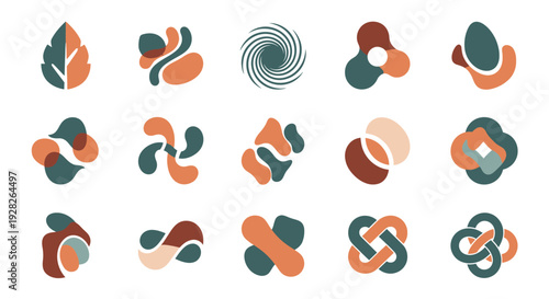 Abstract organic shapes, modern graphic design elements