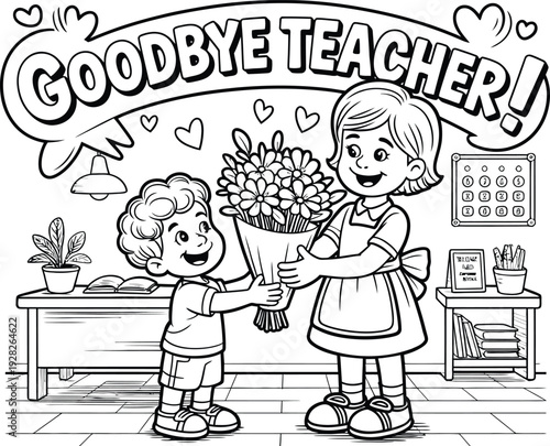 Heartfelt goodbye to teacher with flowers from student