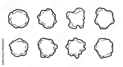 Abstract shapes collection, irregular forms set