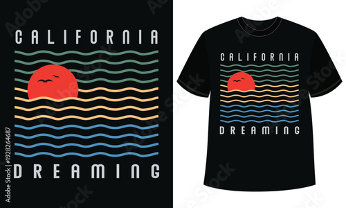 California Dreaming Sunset Retro T-Shirt