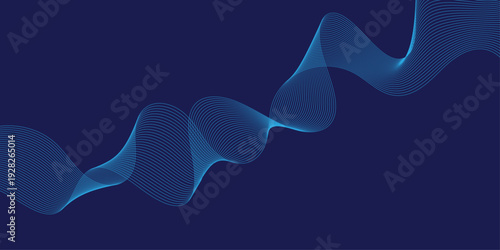 Dark blue technology background featuring a dynamic flowing cyan mesh wave with intricate linear patterns and digital glowing effects for modern abstract layouts.