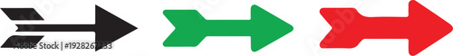 Colorful arrows pointing right in different styles