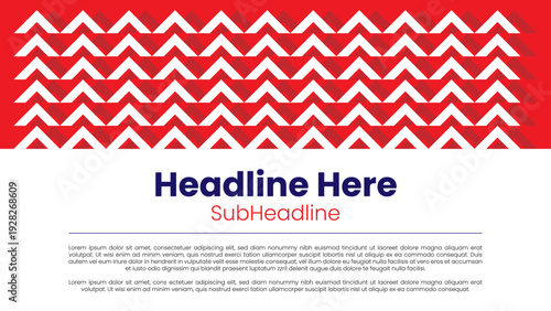 Modern Red Arrow Pattern Web banner design template for Promotion and Marketing Branding with Theme Template Design for Branding, Poster, Web background, Social Media Post and has space to write