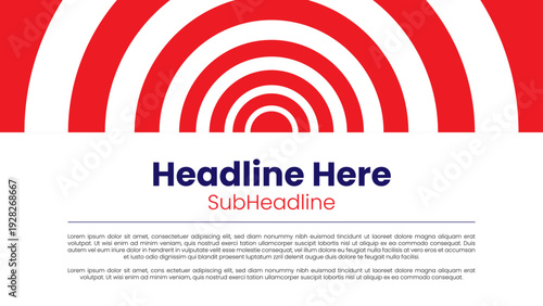 Modern Red Round Sun Pattern Web banner design template for Promotion and Marketing Branding with Theme Template Design for Branding, Poster, Web background, Social Media Post and has space to write