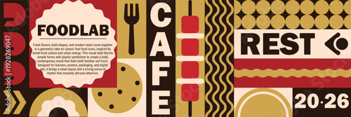 Fast geometric mosaic icon for pattern kebab food and bbq pizza background.