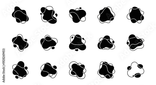 Fluid blob shapes, abstract organic elements set