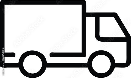 Streamlined line illustration of a small truck commonly used for various delivery tasks