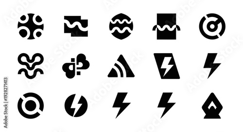 Set of abstract geometric icons, vector logo collection
