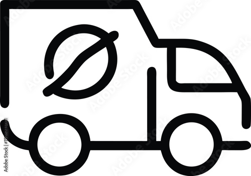 Unfriendly cargo truck symbol representing unsustainable transportation methods and non green delivery services