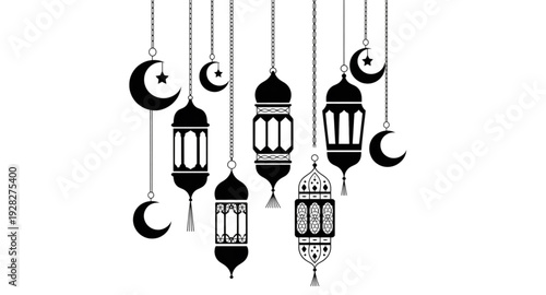 set of cutlery silhouettes ramadan element