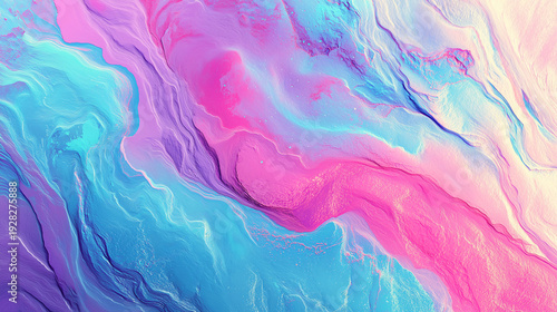 Vibrant swirling liquid art in pastel pink, blue, and purple hues