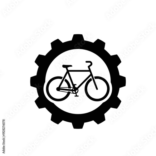 Bicycle inside a Gear Wheel Icon