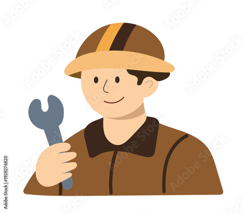 Engineer with supply tool. Electricity engineer, who can fix problems during blackout.