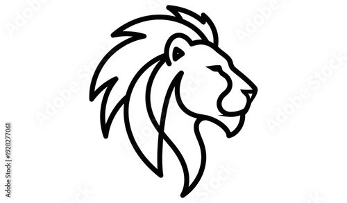 Lion Head Continuous Line Art – Modern Minimalist Monoline Logo Vector