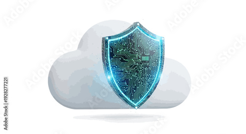Cloud security shield icon