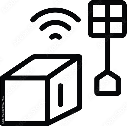 Wireless communication device transmitting signals to a connected external grid antenna for network connectivity