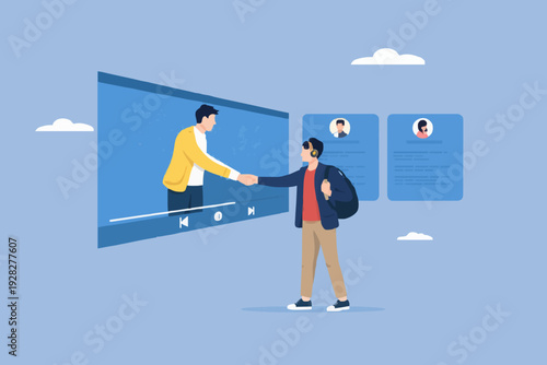 Online Meeting With People