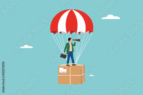 Delivery With Parachute Concept