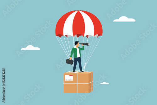 Business Man With Parachute
