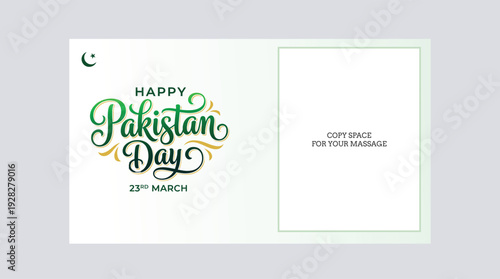 A postcard with a happy pakistan day message