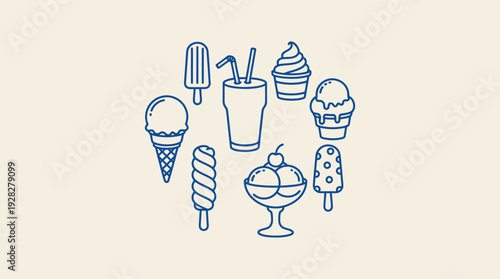 A collection of ice cream treats and desserts