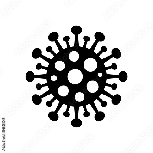 Detailed illustration of a virus with spike proteins and a central core