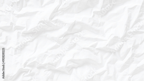 Crumpled white paper texture background with folds and creases