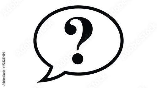 question mark inside speech bubble icon isolated on white background, faq concept symbol for help, support, inquiry and communication