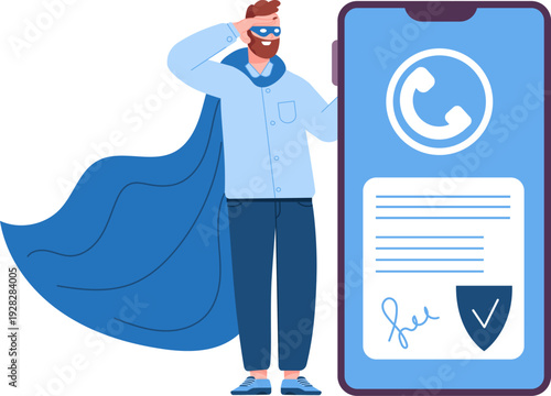 Insurance service support. Signed policy document icon